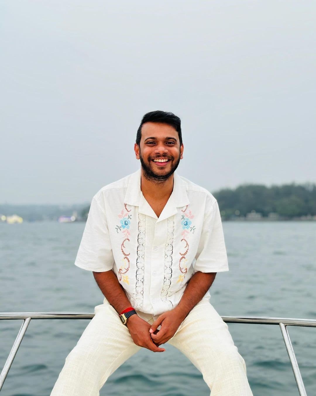 Shubham Pai-capturing scenic views while relaxing on a yacht