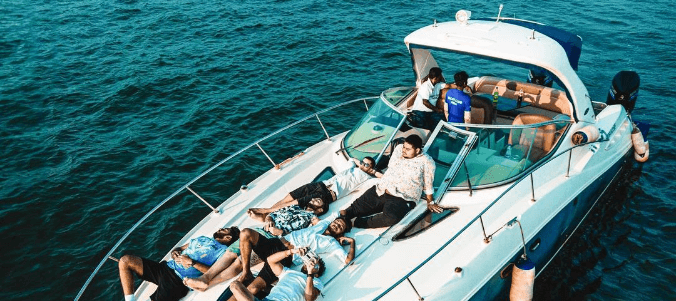 Exquisite luxury yacht on hire at Yacht Club Goa, perfect for private events.