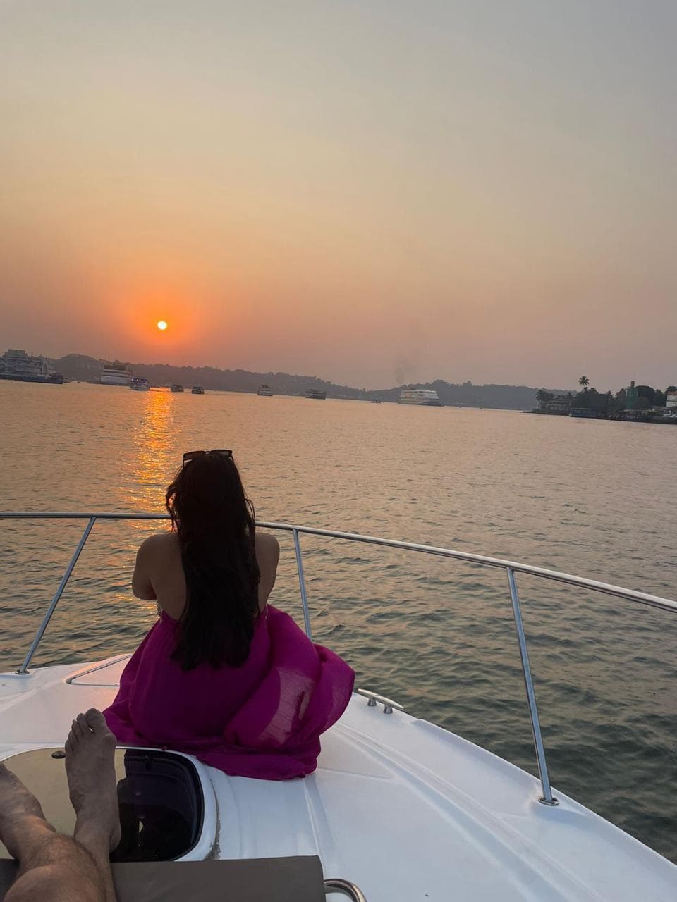 Romantic Sunset from a Yacht in Goa